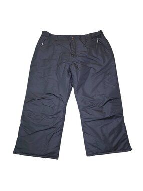 Arctic Quest Mens 2X Black Water-Resistant Snow Pants Insulation & Boot Zippers